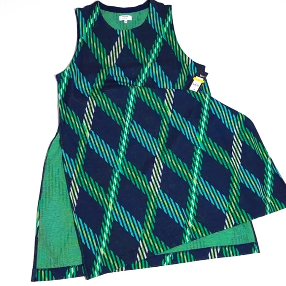 NWT Crown & Ivy argyle jumper top or mini dress, size M - Picture 3 of 5